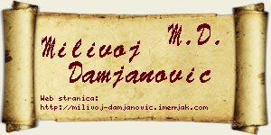 Milivoj Damjanović vizit kartica